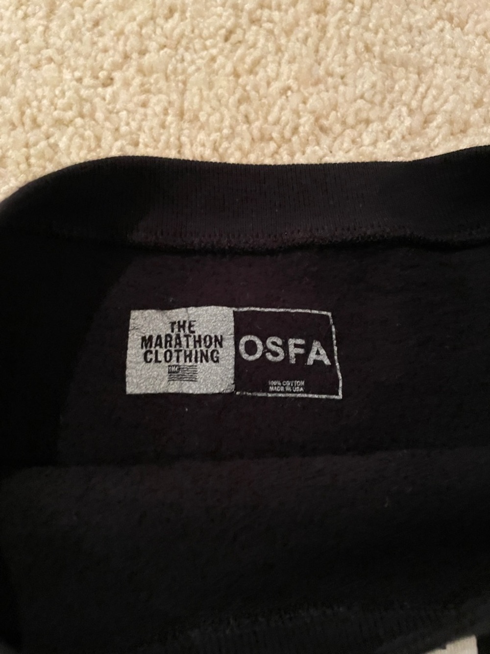 The Marathon Clothing Black Cropped Crewneck with White Logo - Picture 5 of 8